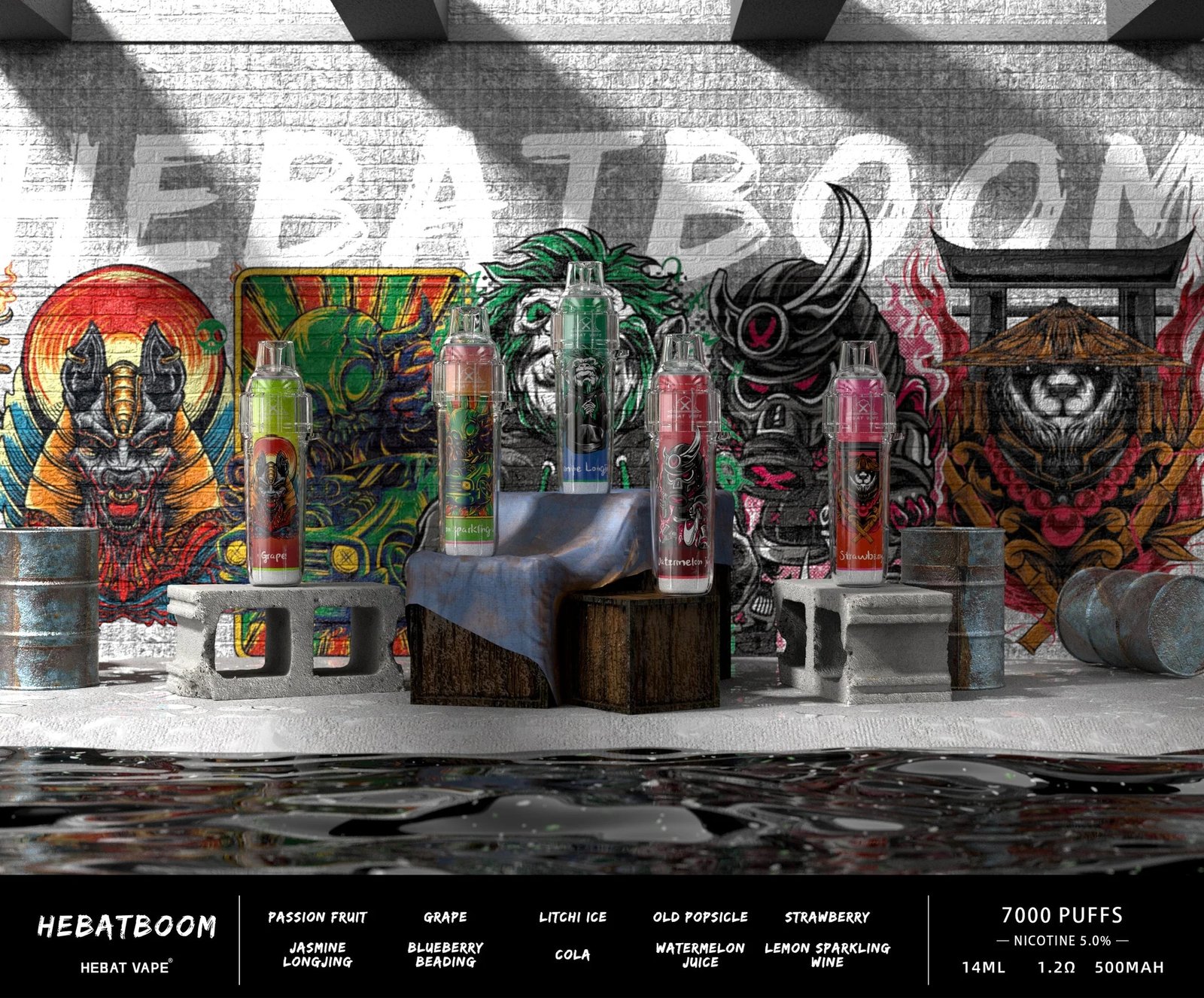 Hebat 喜貝 BOOM 14ml 巨量負載油倉 7000 口極致長效體驗 3.5% 完美比例擊喉 500mAh 補能系統 台灣現貨:圖片 2
