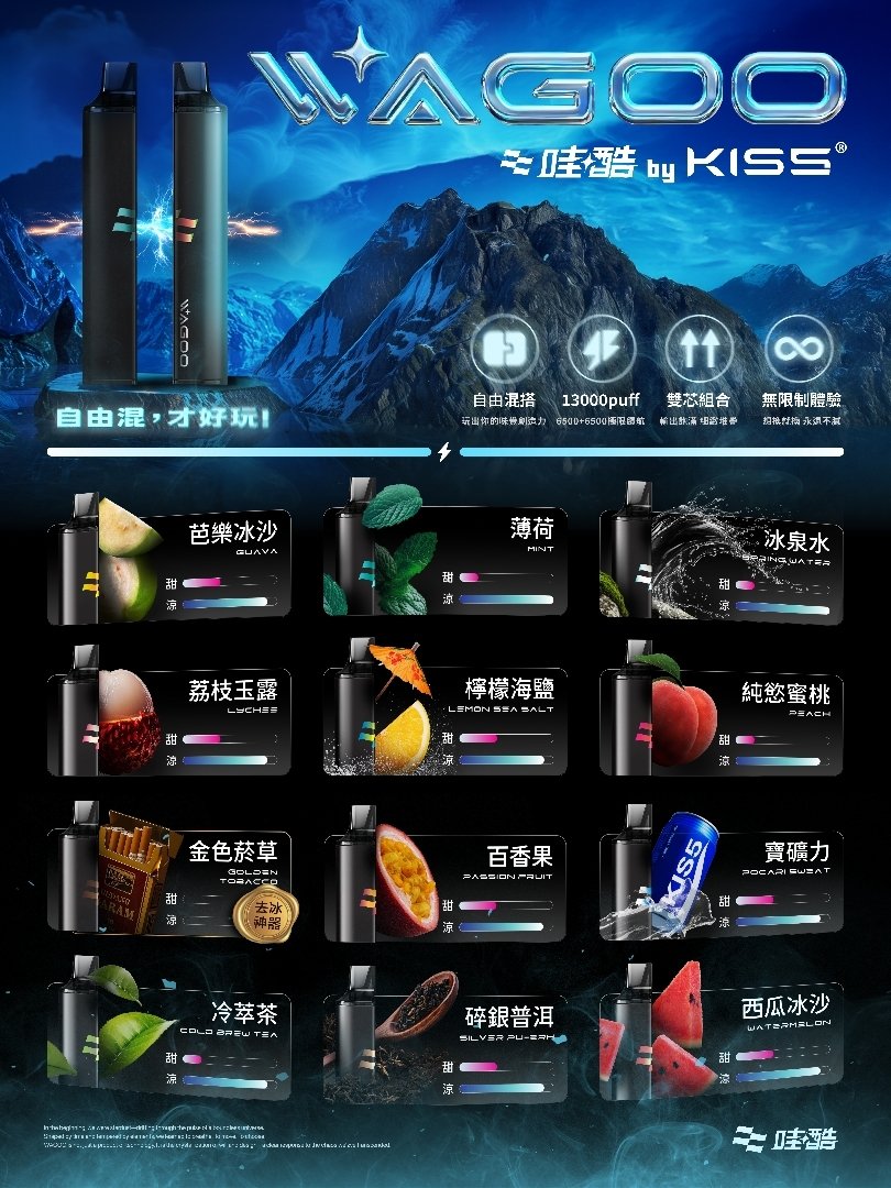 WAGOO 哇酷 KIS5 6500 Puffs 細膩順滑擊喉體驗 78 種口味抽不膩 升級不漏油結構 雙核心動力輸出 台灣現貨:圖片 15