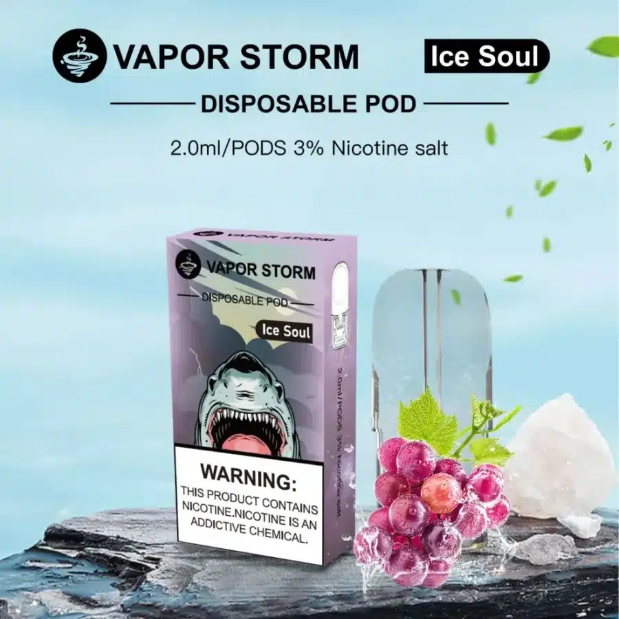 VAPOR STORM 風暴五代通用煙彈 2ml 儲油空間進化 陶瓷霧化技術 3% 鹽度極致濃郁配方 適配四/五/六代主機 【限時買 6 盒贈主機】台灣現貨:圖片 2