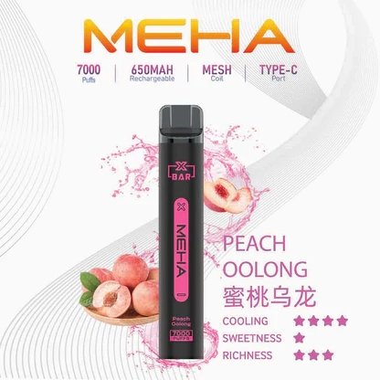 MEHA XBAR 魅嗨小黑條 7000 黑系科技美學 Mesh 網芯瞬時爆發 3% 丁鹽擊喉配方 850mAh 大電量續航不焦慮 台灣現貨:圖片 9